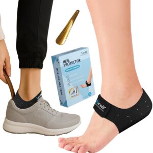 premium plantar fasciitis heel protectors with metal shoe horn – pain relief & heel support cushion